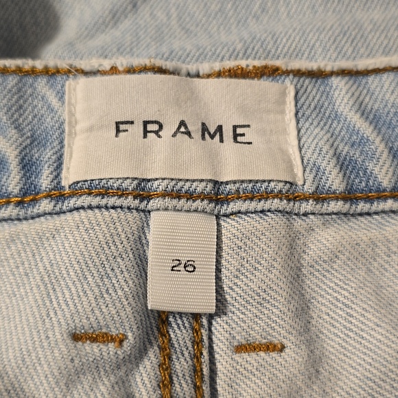 Frame High N Tight Wide Crop Jeans Sz 26 Legacy Chew Distressed Grunge 90s/Y2k - Picture 9 of 11